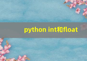 python int和float